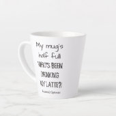 Funny Paranoid Optimist Coffee Loops Zitat Milchtasse (Linke Ecke)