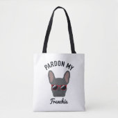 Funny Pardon my Frenchie Blue French Bulldog Tasche (Vorderseite)