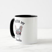 Funny Pardon my Frenchie Blue Merle French Bulldog Tasse (Vorderseite Links)