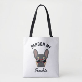 Funny Pardon my Frenchie Blue Tan French Bulldog Tasche