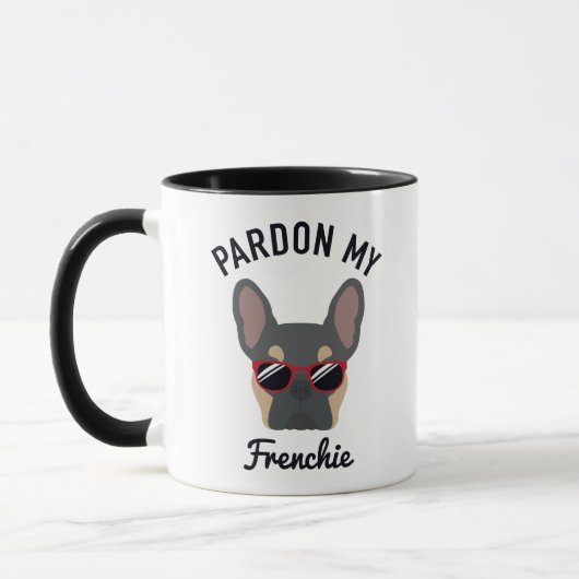 Funny Pardon my Frenchie Blue Tan French Bulldog Tasse (Links)
