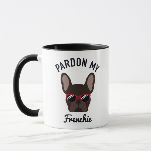 Funny Pardon my Frenchie Brown French Bulldog Tasse (Links)