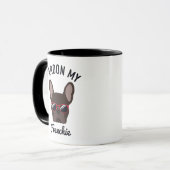 Funny Pardon my Frenchie Brown French Bulldog Tasse (Vorderseite Links)