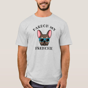 Funny Pardon my Frenchie Brown Tan French Bulldog T-Shirt