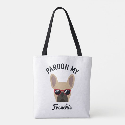 Funny Pardon my Frenchie Light Fawn French Bulldog Tasche (Rückseite)