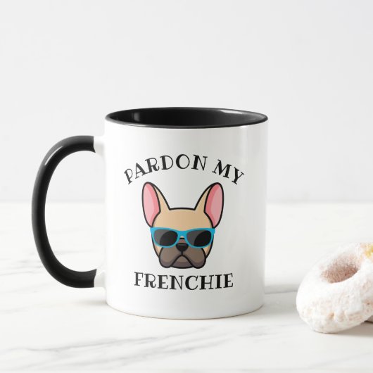 Funny Pardon my Frenchie Light Fawn French Bulldog Tasse (Mit Donut)