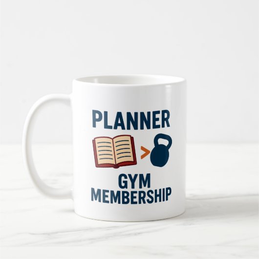 Funny Parent Tasse; Funny Planner vs Gym Mitglieds Kaffeetasse (Links)