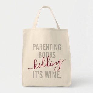 Funny Parent vs Wine Quote Lebensmittelgeschäft Tragetasche