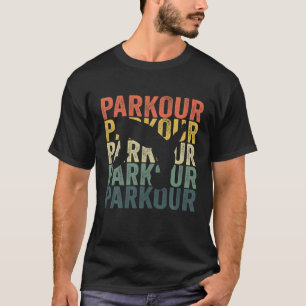 Funny Parkour Retro Silhouette Vintag Style Design T-Shirt