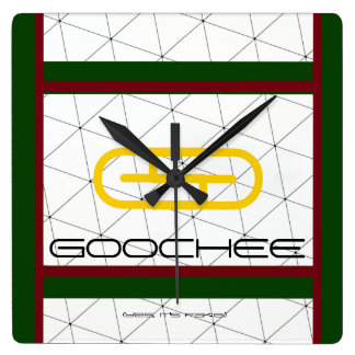 Funny Parody Fake Brand "Goochee" (Ja, es ist Fake Quadratische Wanduhr