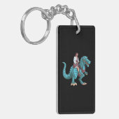 Funny Parody Jesus Riding Dinosaur Meme Dino Schlüsselanhänger (Vorderseite links)