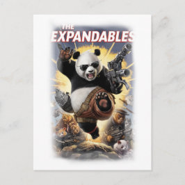 Funny Parody Panda Movie Poster on a White Feiertagspostkarte
