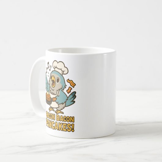 Funny Parrot Bacon Pancake Koch Niedlich Quaker Bi Kaffeetasse (Vorderseite Links)