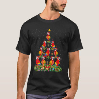 Funny Parrot Bird Lover Santa Parrot Weihnachtsfes T-Shirt