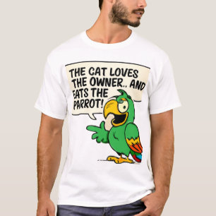 Funny Parrot Cartoon mit Dunklem Spaß T-Shirt