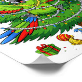 Funny Parrot Christmas Tree Lights Kids Mens Women Poster (Ecke)