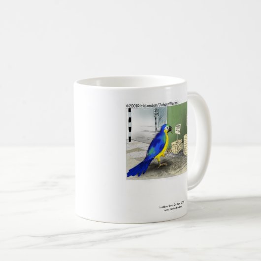 Funny Parrot Coffee Tasse "Bathroom Fixtures" (VorderseiteRechts)