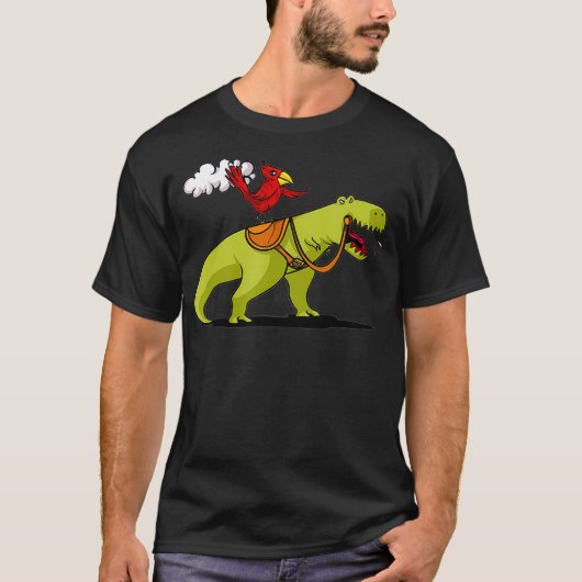 funny parrot drive dinosaurs  Funny Dinosaur T-Shirt (Vorderseite)