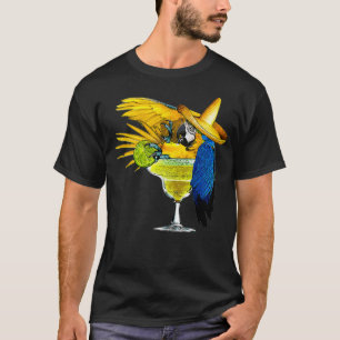 Funny Parrot in Margarita Trinkglas T-Shirt