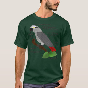 Funny Parrot Lover verschenkt Anatomie eines Afrik T-Shirt