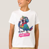Funny Parrot Singing Karaoke T-Shirt (Vorderseite)