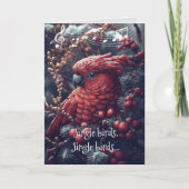 Funny Parrot Weihnachtskarte Karte (Vorderseite)