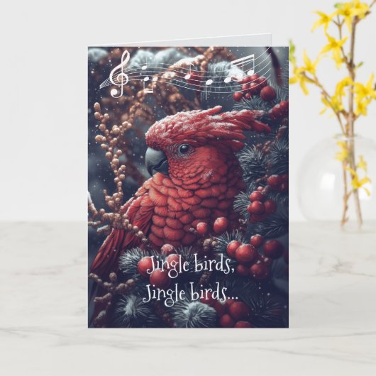 Funny Parrot Weihnachtskarte Karte (Gelbe Blume)