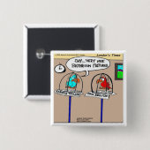 Funny Parrots Badezimmer Ausstattung T-Shirts Button (Vorne & Hinten)