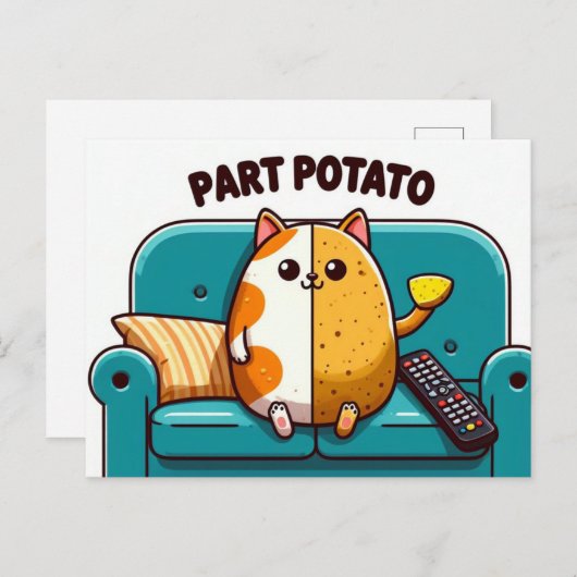 Funny Part Couch Teil Kartoffelkatze Postkarte (Vorne/Hinten)