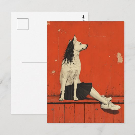 Funny Part Hund Teil human Postkarte (Vorne/Hinten)