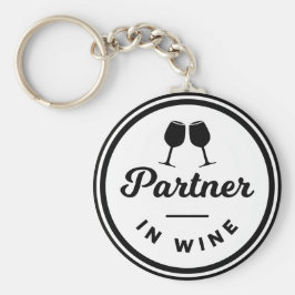 Funny Partner in Wine Keyring Schlüsselanhänger
