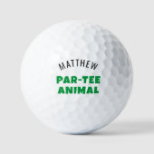 Funny Party Animal Golfer Name Golfball (Vorderseite)