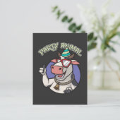 Funny Party Cow Farm Tierfreund Postkarte (Stehend Vorderseite)
