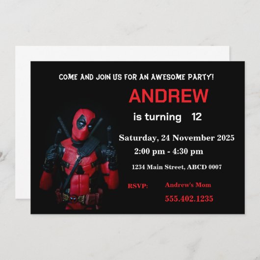 Funny Party Einladung (Vorne/Hinten)