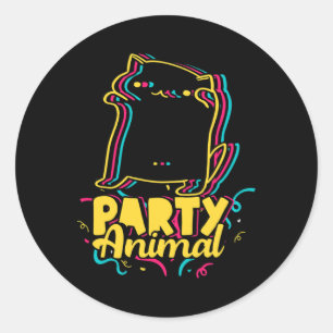 Funny Party Frische Pasta machen Cat Meme Runder Aufkleber