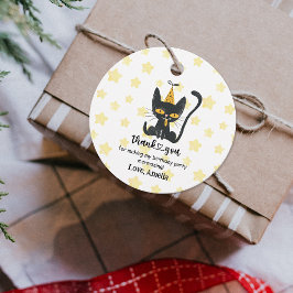 Funny Party Hat Black Cat Danke Ihnen für Tags Geschenkanhänger