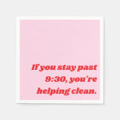 Funny Party Introvert Sassy Sarcasm Pink Rot Serviette (Vorderseite)