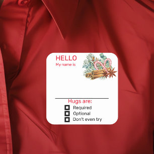 Funny Party Name Tag Abzeichen Weihnachten Quadratischer Aufkleber