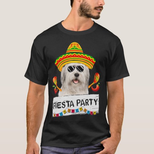 Funny Party Niedlich Bartded Collie Wear Sombrero T-Shirt (Vorderseite)