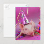 Funny Party Pig Postkarte (Vorne/Hinten)