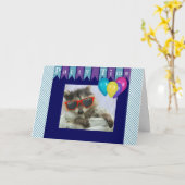 Funny Party Raccoon Geburtstagskarte Karte (Gelbe Blume)