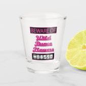 Funny Party Rosa Schwarz-weiße Würfel Bunco Schnapsglas (Vorderseite)