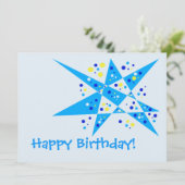 Funny Party Star und Dots Abstrakt Happy Geburtsta Karte (Stehend Vorderseite)