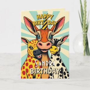 Funny Party Tiere Niedlich Happy Geburtstag Karte