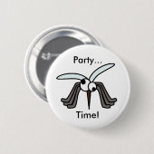 Funny Party Time Mosquito Button (Vorne & Hinten)