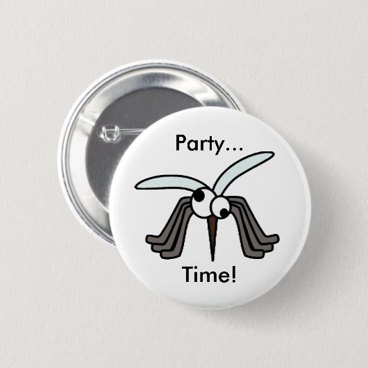 Funny Party Time Mosquito Button (Vorne & Hinten)