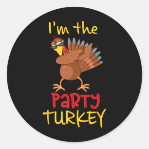 Funny Party Türkei Matching Familiengruppe Thanksg Runder Aufkleber