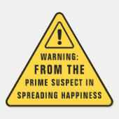 Funny Party Warning Sticker | Yellow Caution Sign (Vorderseite)