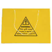Funny Party Yellow Caution Sign Große Geschenktüte (Vorderseite)