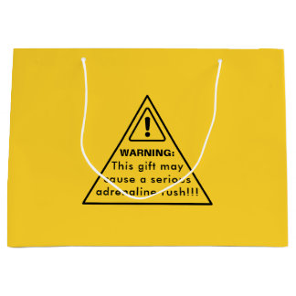 Funny Party Yellow Caution Sign Große Geschenktüte